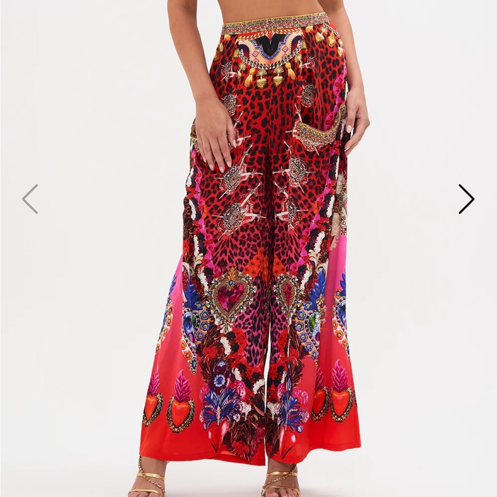 WIDE LEG TROUSER WITH FRONT POCKETS ARTESANIA MANIA